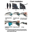 6" Cordless Electric Chainsaw in Blue - Portable Handheld Wood Cutter