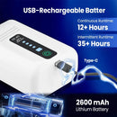 Aquarium Oxygen Pump Black USB Rechargeable Air Pump for Fish Tanks and Bait Buckets with 2 Outlets