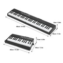61-Key Black Electronic Digital Piano Keyboard with Built-In Speaker and Microphone