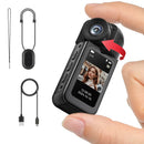 2.7K HD Mini Action Camera, Portable Thumb Camera with 180° Rotating Lens, Black