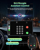 Portable 9" Black Car Stereo Radio with Wireless Apple CarPlay and Android Auto