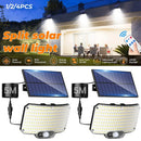238LED Solar Powered Motion Sensor Outdoor Security Flood Light - Black