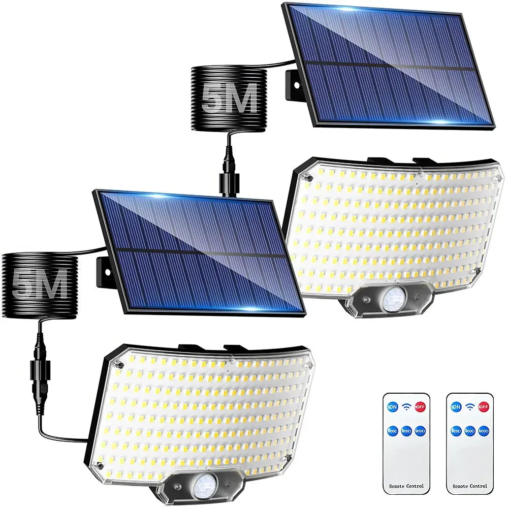 238LED Solar Powered Motion Sensor Outdoor Security Flood Light - Black