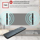 Wireless Bluetooth 5.0 Black Sound Bar Speaker with RGB Light, 538x73x48mm