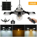 Solar Pendant Light 192LED Waterproof Motion Sensor Indoor Outdoor Black