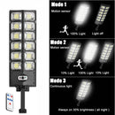 2-Pack 80000LM Black Solar Street Light with 504 LEDs and Remote Control