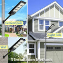 Solar Street LED Light with Radar Sensor, Black, 320W, Outdoor Flood Wall Lamp