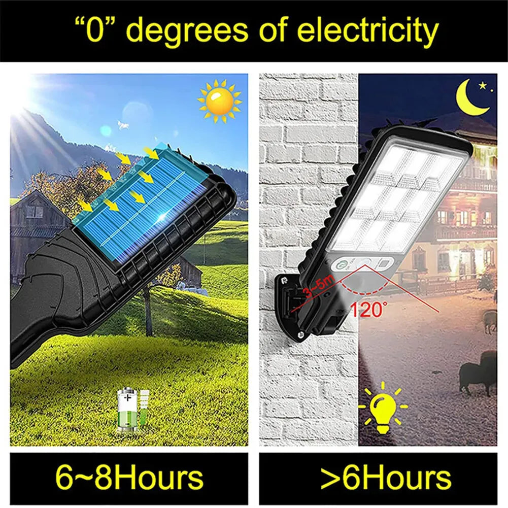 8-Pack 9000W Black Solar Security Lights with PIR Motion Sensor for Outdoor Use - Pack of 4