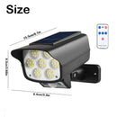 LED Solar Motion Sensor Light Black Outdoor Security Flood Lamp 63 LED 1200mAh