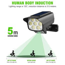 LED Solar Motion Sensor Light Black Outdoor Security Flood Lamp 63 LED 1200mAh