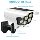 White 77 LED Solar Motion Sensor Light with Remote, Black Outdoor Security Flood Lamp