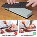 Red Dual Whetstone Knife Sharpener Set 400/8000 Grit with Silicone Base and Angle Guide