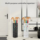 Metal Umbrella Stand in Black - Hollowed Design, 15x15x42cm, Holds 4-6 Long Umbrellas