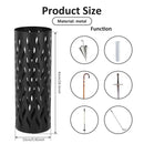 Metal Umbrella Stand in Black - Hollowed Design, 15x15x42cm, Holds 4-6 Long Umbrellas