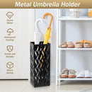 Metal Umbrella Stand Rack in White - Rectangular Design, Holds 4-8 Umbrellas, 16.5x16.5x42cm