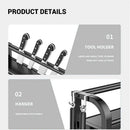 3-Tier Black Stainless Steel Kitchen Spice Rack Organiser with Adjustable Storage