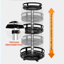 Black Triple Layer Rotating Spice Rack Countertop Organizer with 360° Rotation