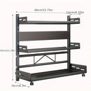 3-Tier Black Stainless Steel Spice Rack Kitchen Condiment Storage Shelf 40x16x54cm