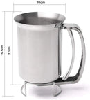 Silver Stainless Steel Pancake Batter Dispenser for Baking Cupcakes, Waffles, and Cakes - 15.5x10cm
