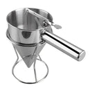 Stainless Steel Funnel Dispenser for Donuts, Cupcakes, and Pancakes - 21cm Height, Silver
