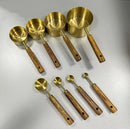 Stainless Steel Measuring Cups and Spoons Set, Cooper Finish, 8-Piece for Baking and Cooking