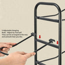 Black Ball Storage Rack for Football, Basketball, Soccer, and Volleyball - 58x23.5x146cm