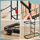 White Ball Storage Rack for Football, Basketball, and Volleyball - 116cm Tall
