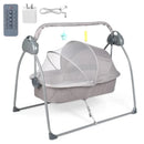 Electric Bassinet Crib Grey Baby Cradle with Lullabies and Remote Control