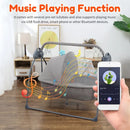 Electric Bassinet Crib Grey Baby Cradle with Lullabies and Remote Control