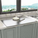 Silver Stainless Steel Chopping Board 80x50cm - Non-Slip Pastry Worktop Protector
