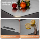 Double-Sided Titanium Cutting Board in Silver, 39x28cm for Kitchen and Camping