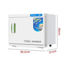 White 32L Black Hot Towel Warmer UV Sterilizer Cabinet for Salon and Home Use