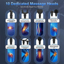 Deep Tissue Massage Gun Black with 10 Interchangeable Heads and 30 Adjustable Speeds