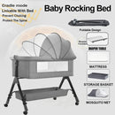 Portable Baby Bassinet Cot Crib Bedside Co Sleeper in Grey - 92x68x80CM