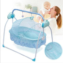 Auto-Swing Electric Baby Crib Cradle in Khaki with Bluetooth and 5 Adjustable Speeds