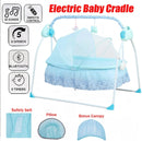 Auto-Swing Electric Baby Crib Cradle in Blue with Bluetooth and Lullabies
