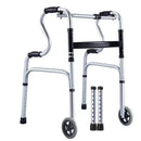 Height Adjustable Folding Medical Walking Frame in Black Aluminium Alloy - Straight