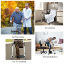 Height Adjustable Folding Medical Walking Frame in Black Aluminium Alloy - Straight
