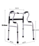 Height Adjustable Folding Medical Walking Frame in Black Aluminium Alloy - Straight
