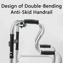 Height Adjustable Folding Medical Walking Frame in Black Aluminium Alloy - Straight