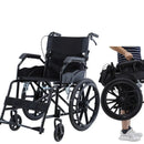 Black Wheelchair 20" Black Lightweight Self-Propelled Folding Wheelchair for Travel