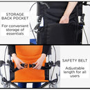 Black Wheelchair 20" Black Lightweight Self-Propelled Folding Wheelchair for Travel