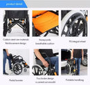 Black Wheelchair Lightweight 20" Black Self-Propelled Folding Wheelchair for Travel
