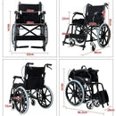 Red Wheelchair 20" Black Self-Propelled Folding Lightweight Wheelchair for Travel