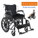 Red Wheelchair 20" Black Self-Propelled Folding Lightweight Wheelchair for Travel