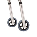Adjustable Folding Walker Frame with Wheels, Silver Aluminium, 75-92CM Height