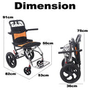 Portable Foldable Manual Wheelchair in Blue - Lightweight Travel Design for Easy Transport