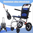 Portable Foldable Manual Wheelchair in Blue - Lightweight Travel Design for Easy Transport