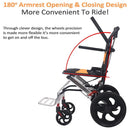 Portable Foldable Manual Wheelchair in Orange - Lightweight Travel Design, 100kg Capacity