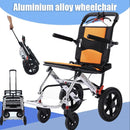 Portable Foldable Manual Wheelchair in Orange - Lightweight Travel Design, 100kg Capacity